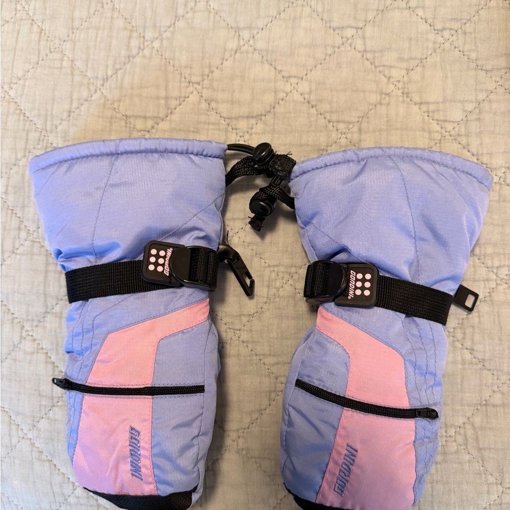 Kids Ski Mittens in Lavender and Pink